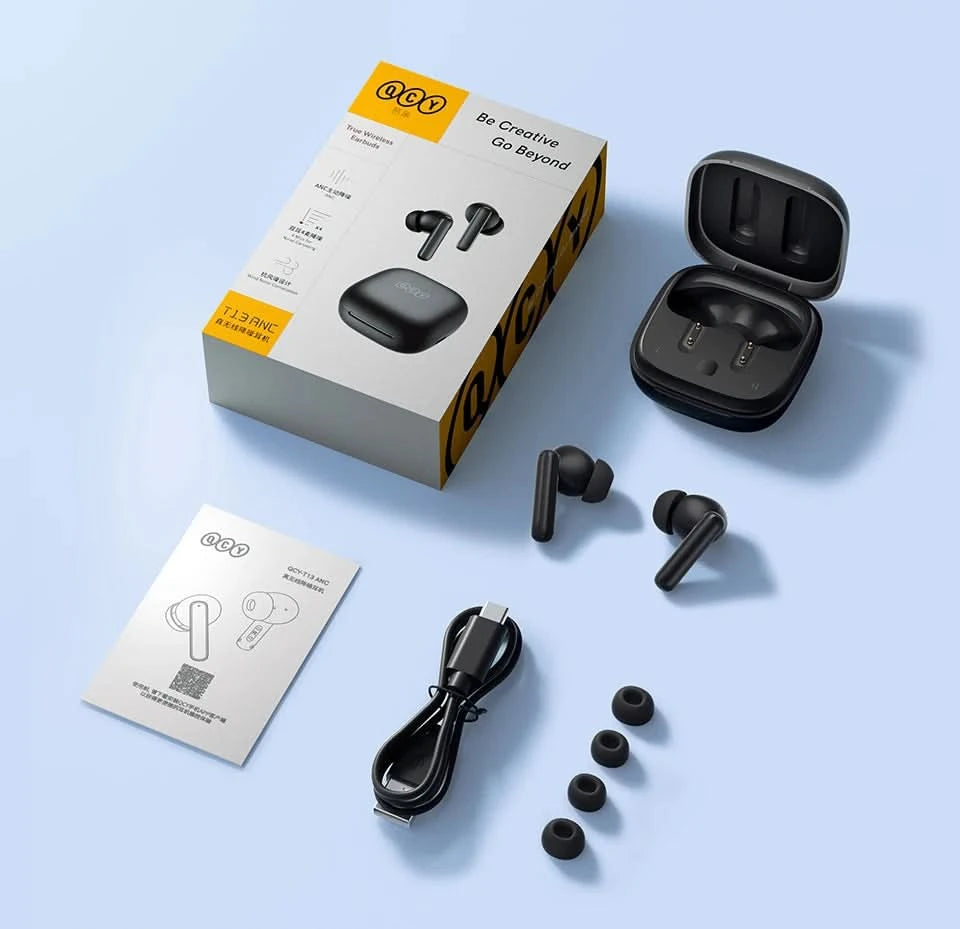 QCY T13 ANC Wireless Earbuds Bluetooth 5.3 TWS ANC Geräuschunterdrückung Kopfhörer 4 Mikrofone ENC Headset In-Ear Freisprech-Ohrhörer