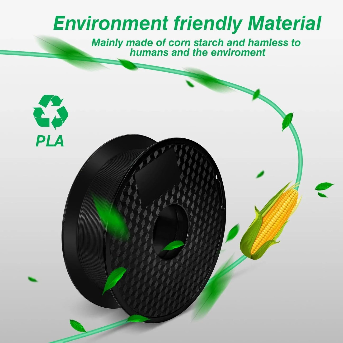 5KG PLA Filament 1.75mm Schwarz Weiß Grau Hohe Zähigkeit 3D-Drucker Material 5 Rollen Lokale Lieferung