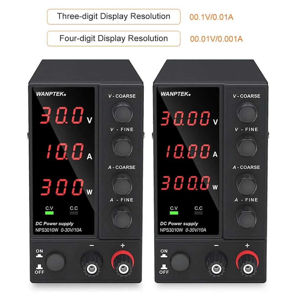 Wanptek Einstellbares Gleichstromnetzteil 30V 10A 60V 5A Labornetzgerät Stabilisiertes Netzteil Spannungsregler Schalter 220V
