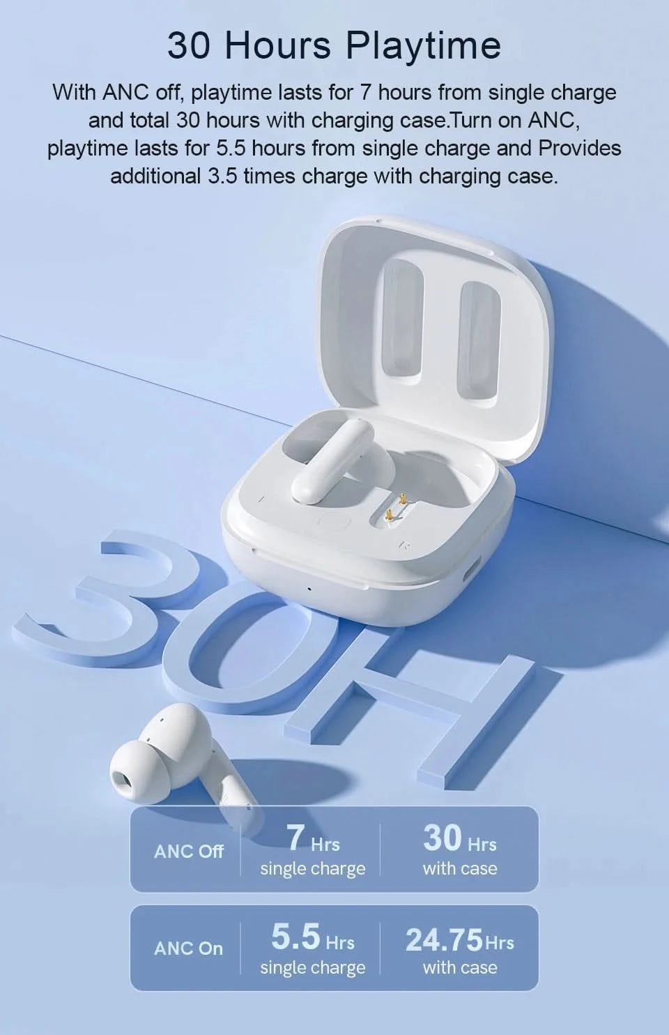 QCY T13 ANC Wireless Earbuds Bluetooth 5.3 TWS ANC Geräuschunterdrückung Kopfhörer 4 Mikrofone ENC Headset In-Ear Freisprech-Ohrhörer