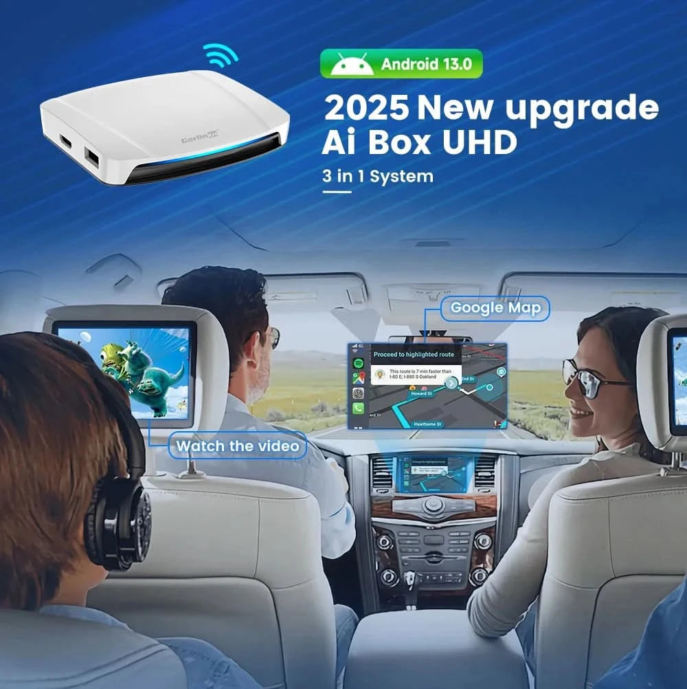 Carlinkit HDMI-Ausgang Auto TV Mate Carplay Qualcomm 6225 8-Core Android Auto Wireless Adapter unterstützt Youtube GPS Split Screen