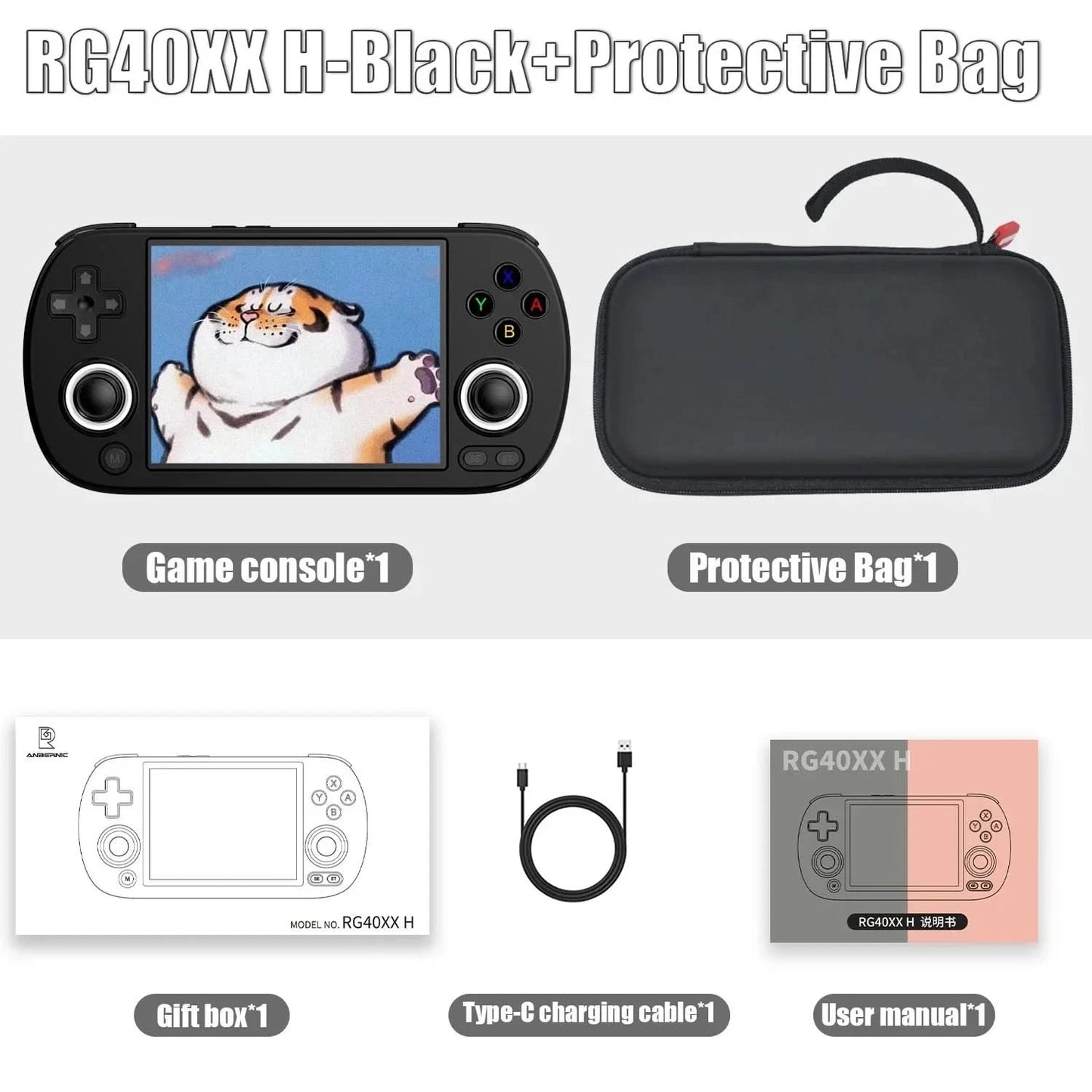 ANBERNIC RG40XX H Retro-Handheld-Spielkonsole RG40XXH Videoplayer Smartpro 4,0 Zoll IPS-Bildschirm Linux 5G WIFI 256G 300+ PSP-Spiele