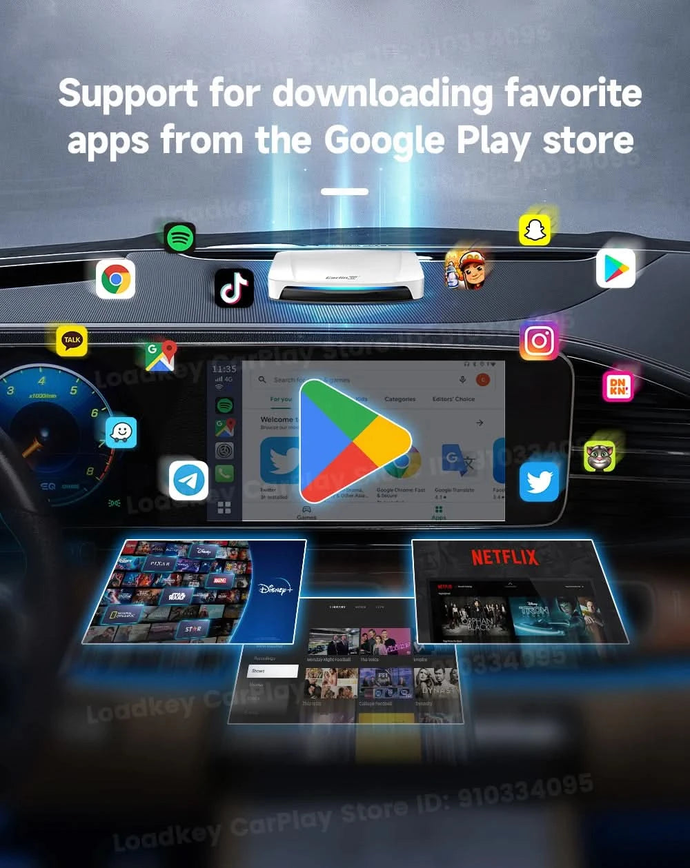 Carlinkit HDMI-Ausgang Auto TV Mate Carplay Qualcomm 6225 8-Core Android Auto Wireless Adapter unterstützt Youtube GPS Split Screen
