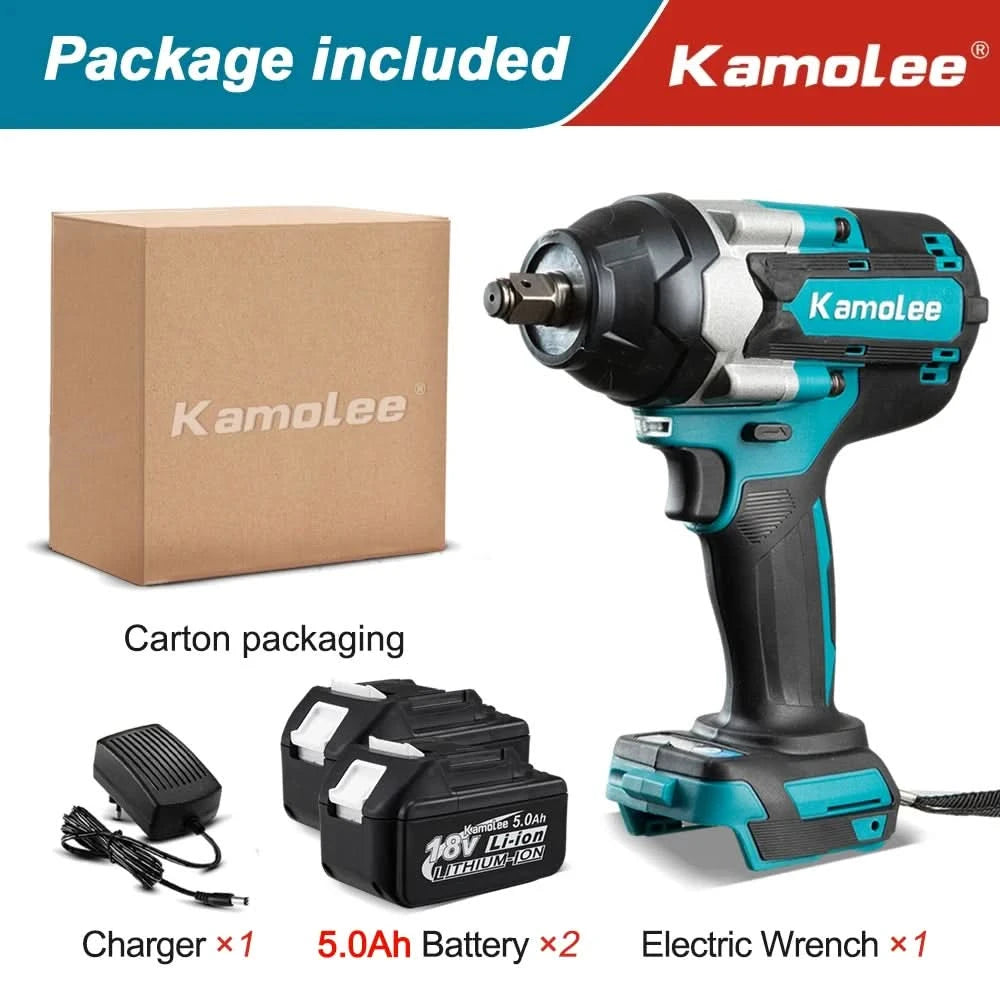 【1800N.m】Kamolee DTW700 Electric Impact Wrench 1800 N.m High Torque 1/2 Inch Automobile maintenance