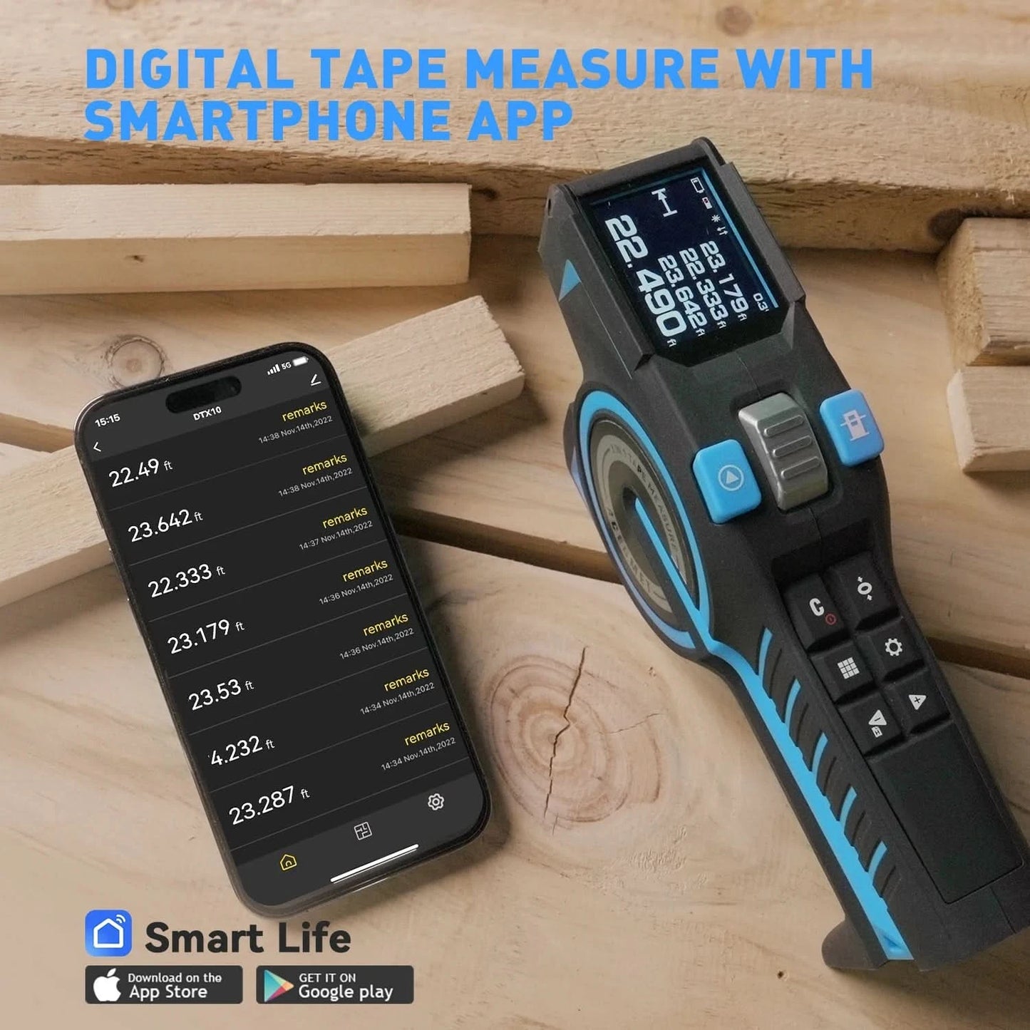 Laser-Bandmaß 100M Professioneller Laser-Entfernungsmesser mit sofortiger Digitalanzeige, grüne Laserlinienmarkierung