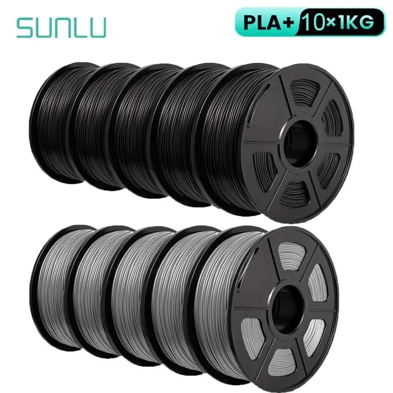 SUNLU 10KG 3D Filament PLA/PLA PLUS/PETG/Easy ABS Filament 1.75mm 10 Rollen 1KG sauber gewickeltes 3D-Drucker-Filament für 3D-Drucker