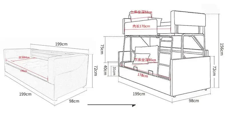Folding Sleeper Living Room Sofa Multifunctional Comfortable Adults Game Sofa Apartment Design Muebles Para Habitacion Furniture