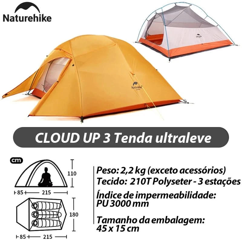 Naturehike Brazil Cloud Up 1-2-3P Camping Travel Backpack Outdoor Ultralight Waterproof Tent Camping Beach Tent