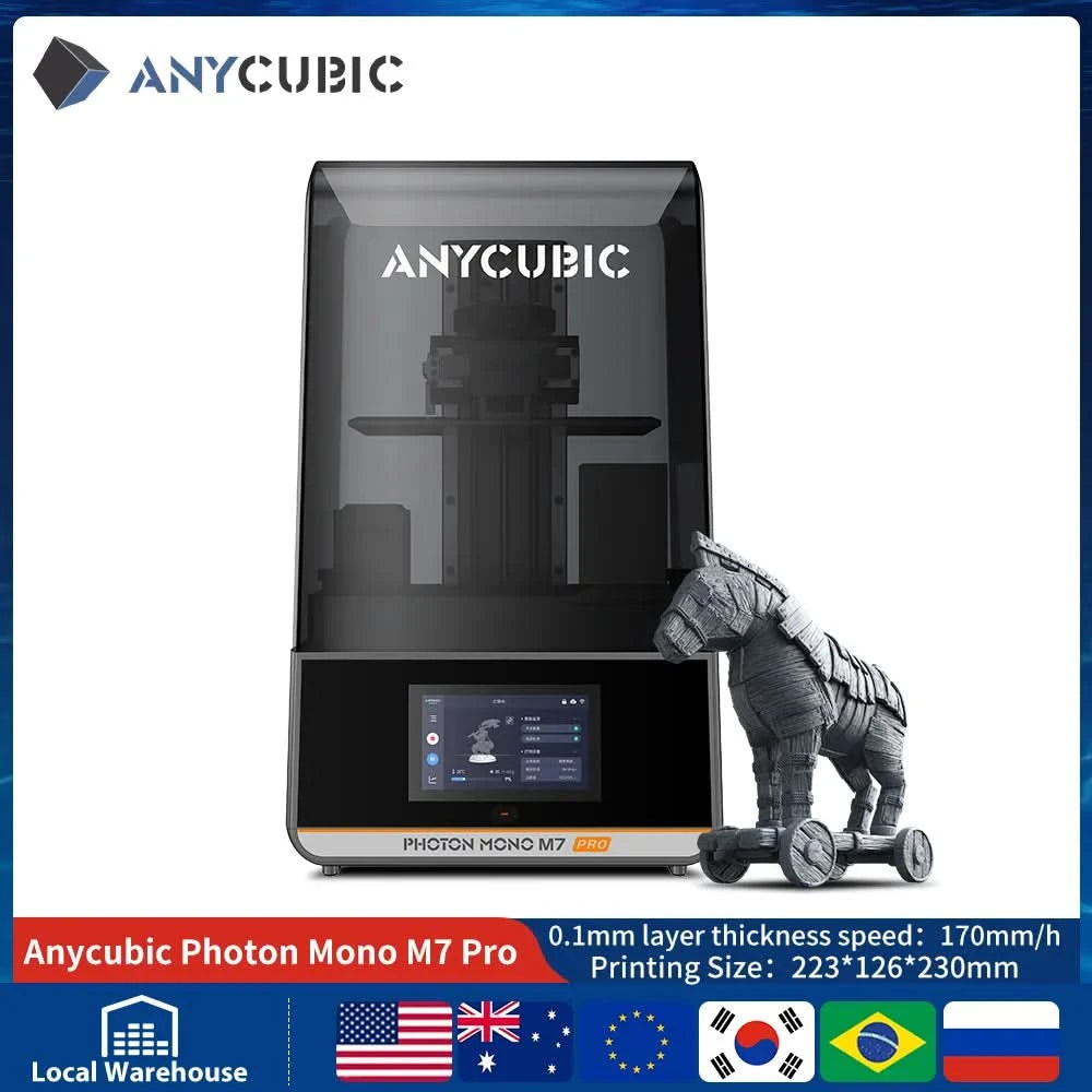 ANYCUBIC Photon Mono M7 Pro 14K Geschwindigkeit bis zu 170 mm/h Mono MSLA 3D-Drucker 10,1'' LCD-Harz 3D-Drucker Größe 223*126*230mm