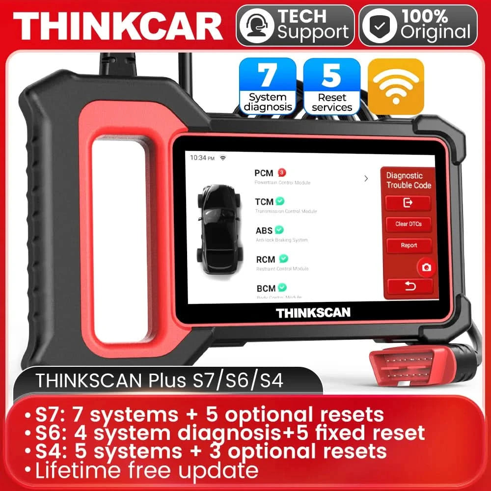 THINKSCAN Plus S7/S6/S4 OBD2 Scanner Auto-Diagnosegerät Scan ABS SRS ECM TCM BCM IC AC System Kostenloser Reset Service Kostenlos