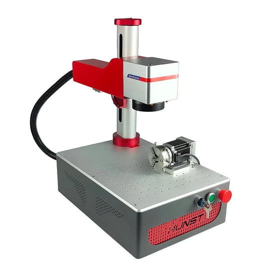 Hunst Small Laser Marking Machine MAX 30W Portable Foldable Mini Fiber Engraving Machine for DIY Marking Gifts Metal Engraving