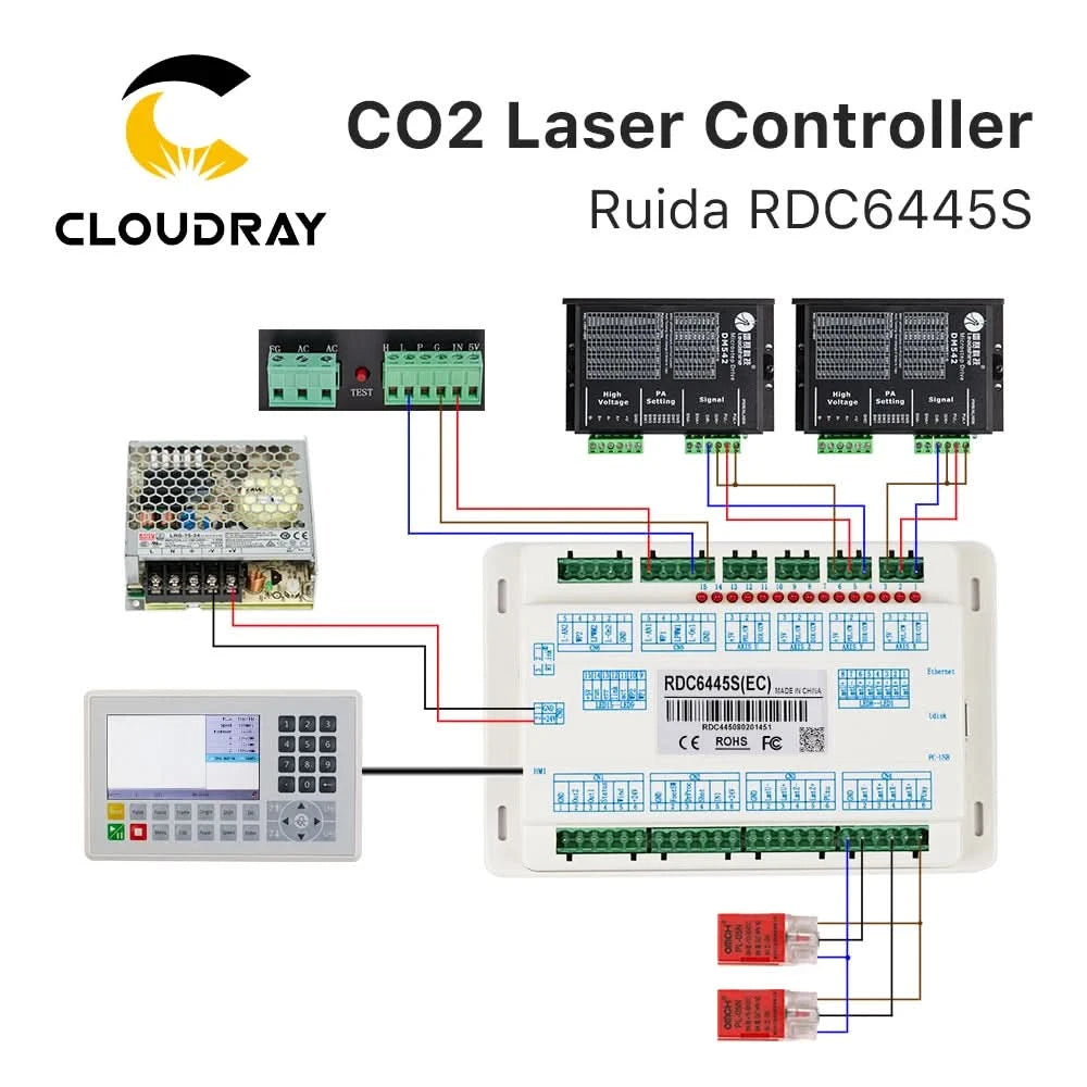 Ruida RDC6445 RDC6445G RDC6445S Steuerung für Co2 Laser Graviermaschine Schneidemaschine Upgrade RDC6442 RDC6442G
