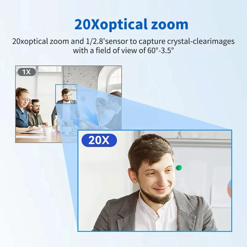 Runpu 4K30fps 20X Optical Zoom AI-Tracking Ptz NDI Camera HDMI LAN POE Live Streaming Broadcast Video Conference System Camera