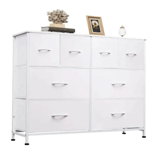 Living Room Closet Hallway White Bedroom Furniture Wide Steel Storage Organization Dresser Chest Drawers