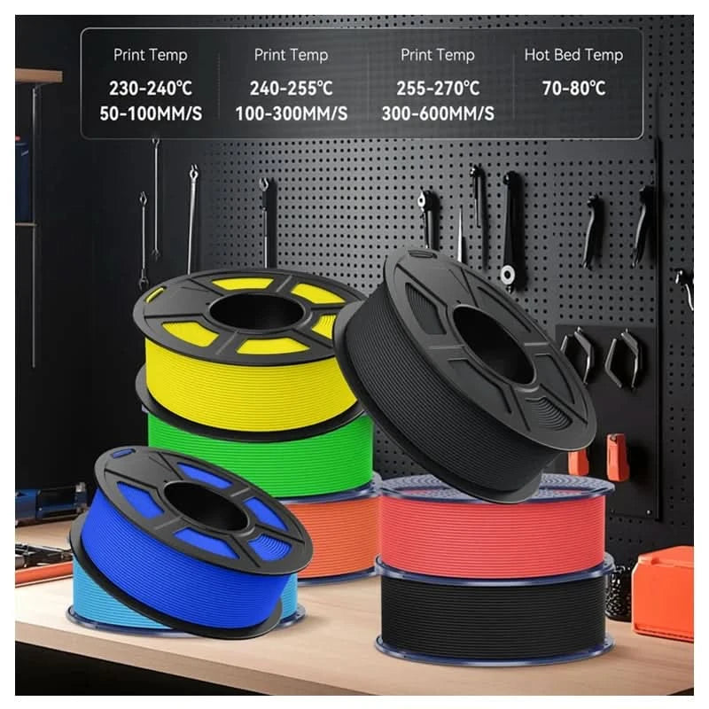 JAYO High Speed Matte PETG Multiple Colors Mixed 10 Rolls Filament 175mm Non-toxic Bubble Free Smooth Suitable for 3D Printi