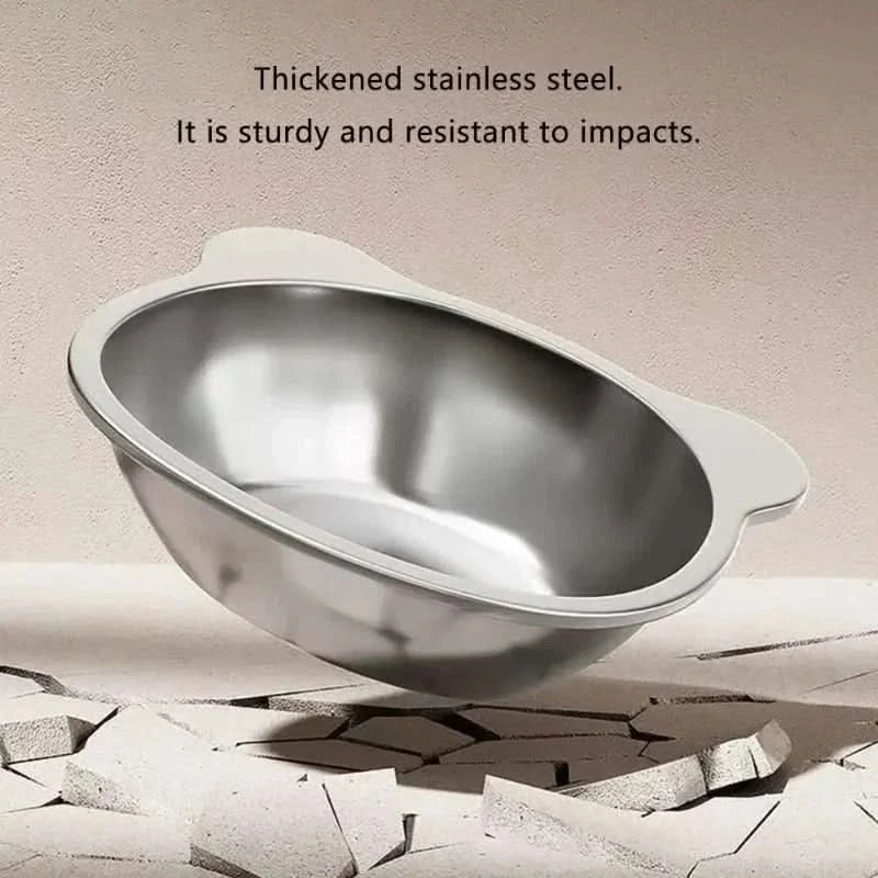 ‌304-Stainless Steel Raised Cat Bowl with 15° Elevated Design.