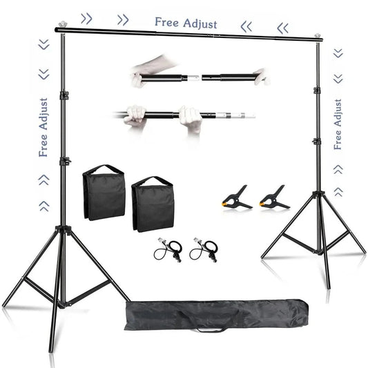 SH 2.6MX3M Photography Backdrop Stand Photo Studio Background Green Screen Backdrops Chromakey Support System With Carry Bag
