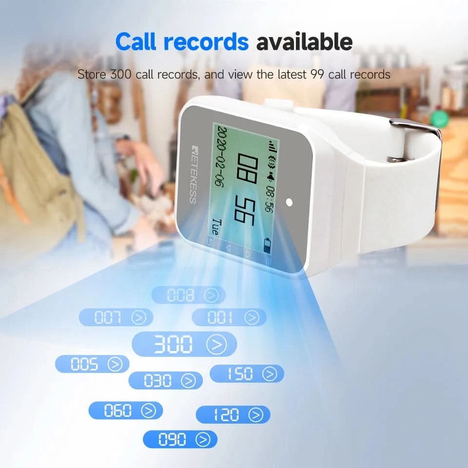 Retekess Wireless Calling System Restaurant Pager TD108 Waterproof Watch Receiver T117 Waiter Call Buttons For Hookah Cafe Bar