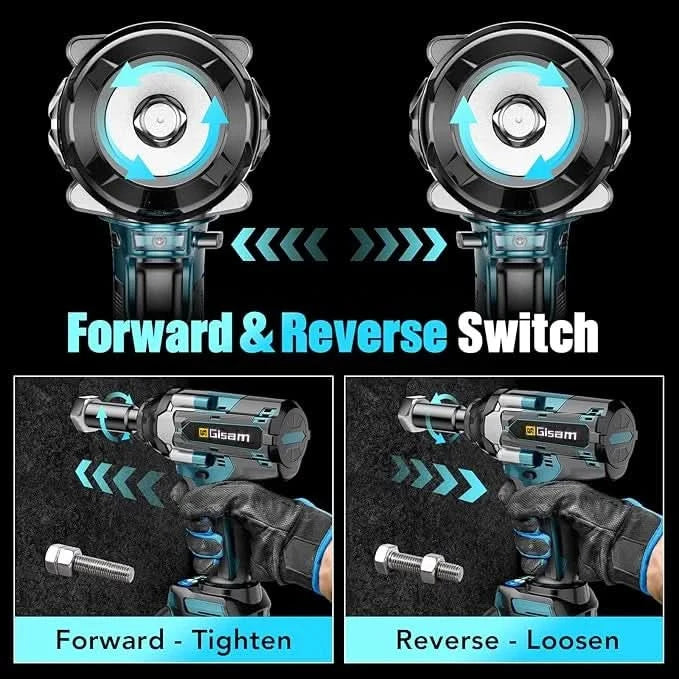 1800N.M Torque Brushless Electric Impact Wrench 1/2 inch Lithium-Ion Battery Cordless Wrench Tools For Makita 18V Battery Pins