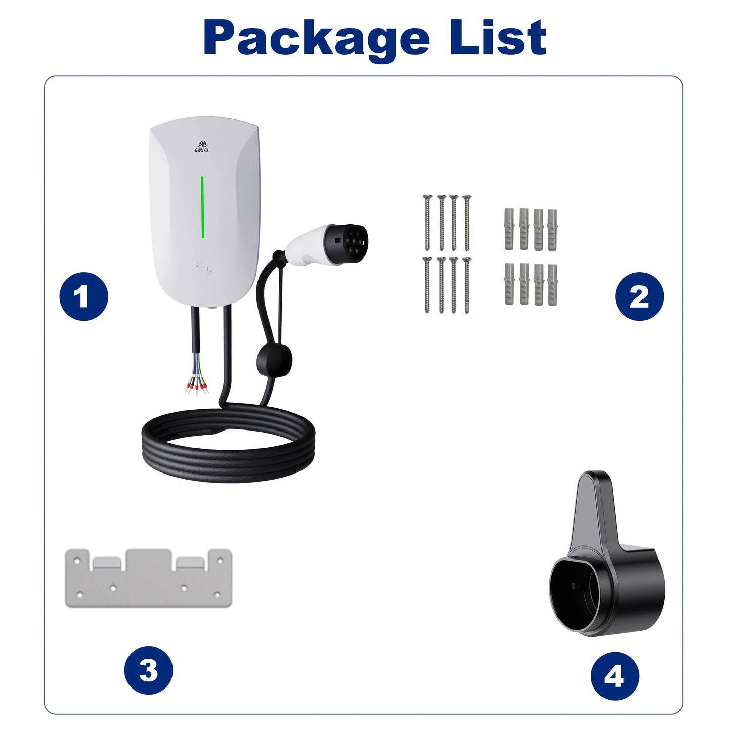 Wallbox EV Ladegerät 32A 7KW 16A 11KW 22KW 3-Phasen Elektrofahrzeug-Ladestation Typ2 IEC62196-2 Steckdose 5m Kabel Plug and Play