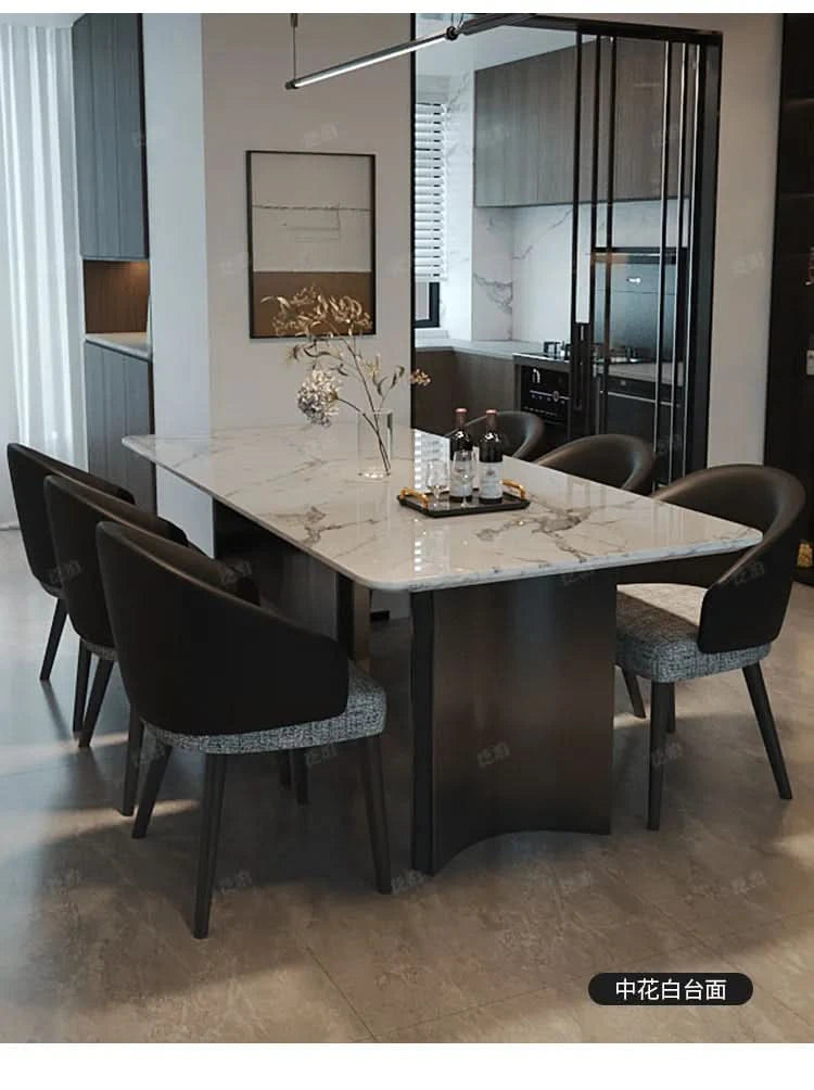 Marble Kitchen Dining Table Wall Lounge Designer Restaurant Modern Dining Table Luxury Study Mesas De Comedor Kitchen Furniture