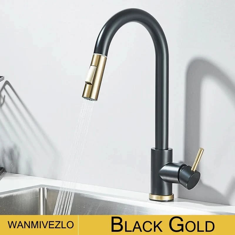 Wanmivezlo Pull Out Kitchen Faucets 360° Rotation Kitchen Mixer Tap Single Lever Mixer Tap Kitchen Sink Cold Hot Water Tap