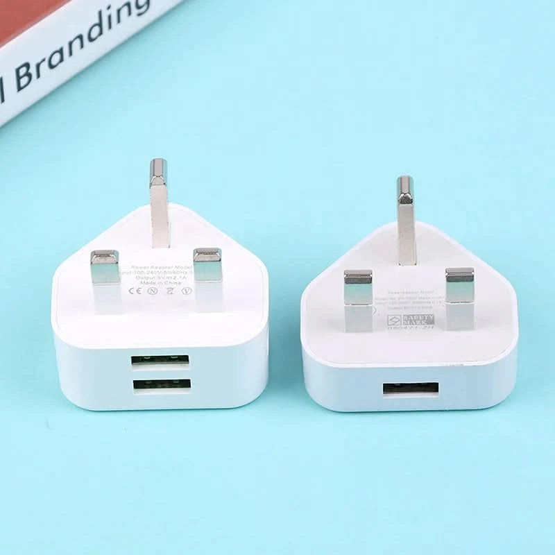 HUAHUA2025 NEU 1 Stk. Dual Port Schnellladegerät 5 V/2,1 A, UK 3-Pol Wandadapter für Telefone & Tablets, Multi-Geräte USB Lade-Hub