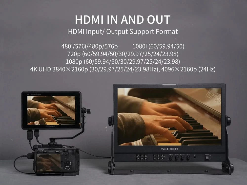 FEELWORLD LUT7 7 Inch 2200nits Touchscreen Camera Field Monitor with 3D LUT HDMI Input Output Waveform VectorScope Histogram