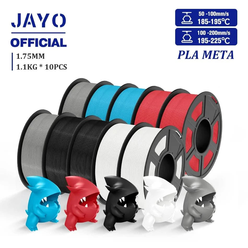 JAYO 3D Filament 1.75mm PLA / PLA Plus / PLA Meta/ Silk PLA+/PLA Matte 3D Prnter Filament 1.1KG For FDM Multicolor Set 10Rolls
