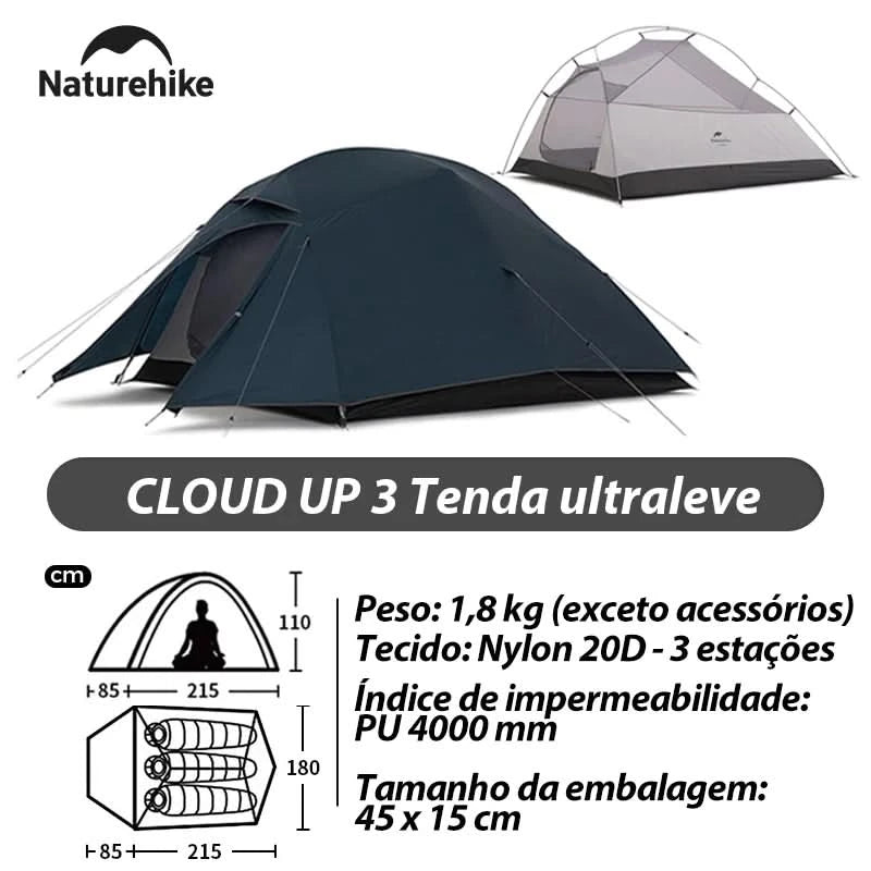 Naturehike Brazil Cloud Up 1-2-3P Camping Travel Backpack Outdoor Ultralight Waterproof Tent Camping Beach Tent