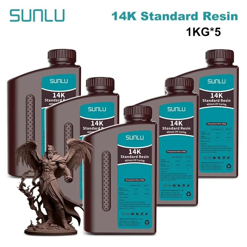 SUNLU 5KG Standard Plus/14K Standard Harz 1KG/Flasche 405nm schnellhärtendes UV-Photopolymerharz für LCD 3D-Druckermaterial