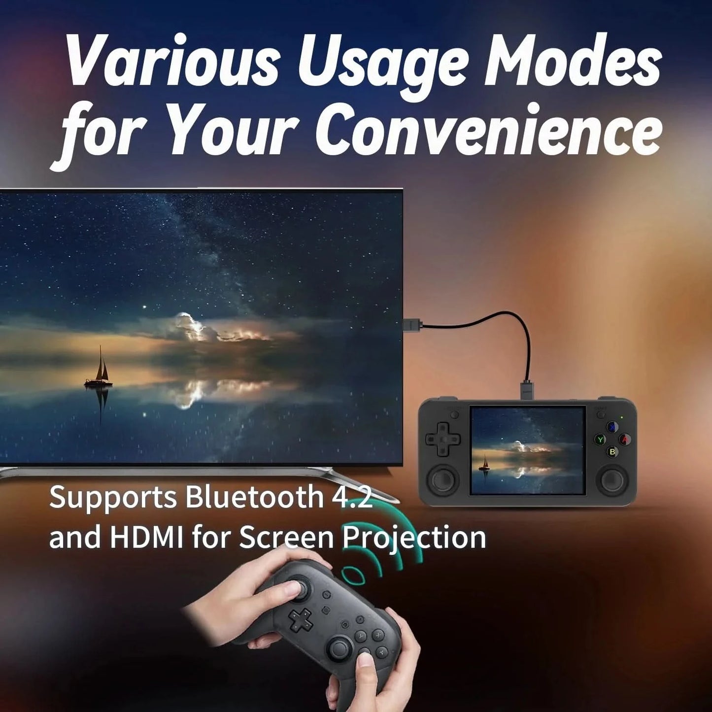 ANBERNIC RG35XX H Retro Handheld Game Console Linux System 3.5-inch IPS Screen Portable Console 5G WIFI HDMI TV Output PSP Gift