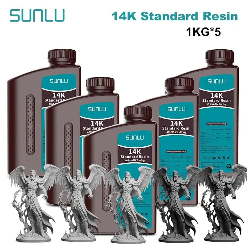 SUNLU 5KG Standard Plus/14K Standard Harz 1KG/Flasche 405nm schnellhärtendes UV-Photopolymerharz für LCD 3D-Druckermaterial