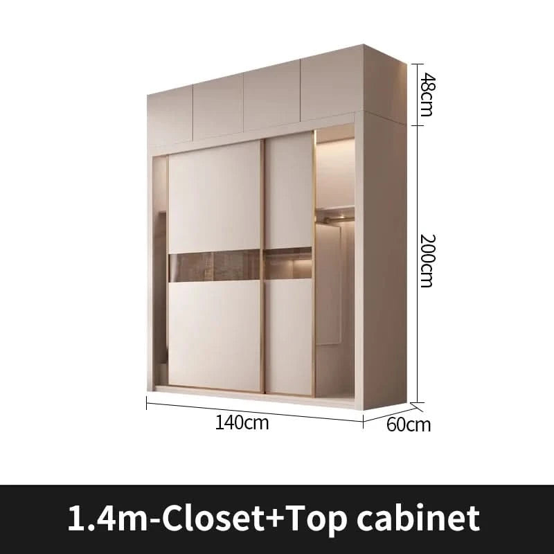 SchiebetürenschrankNordisches modernes Heim-Möbel Schlafzimmer Schreibtisch Kommode in einer Kombination Leichter Luxus-Eckkleiderschrank Möbel