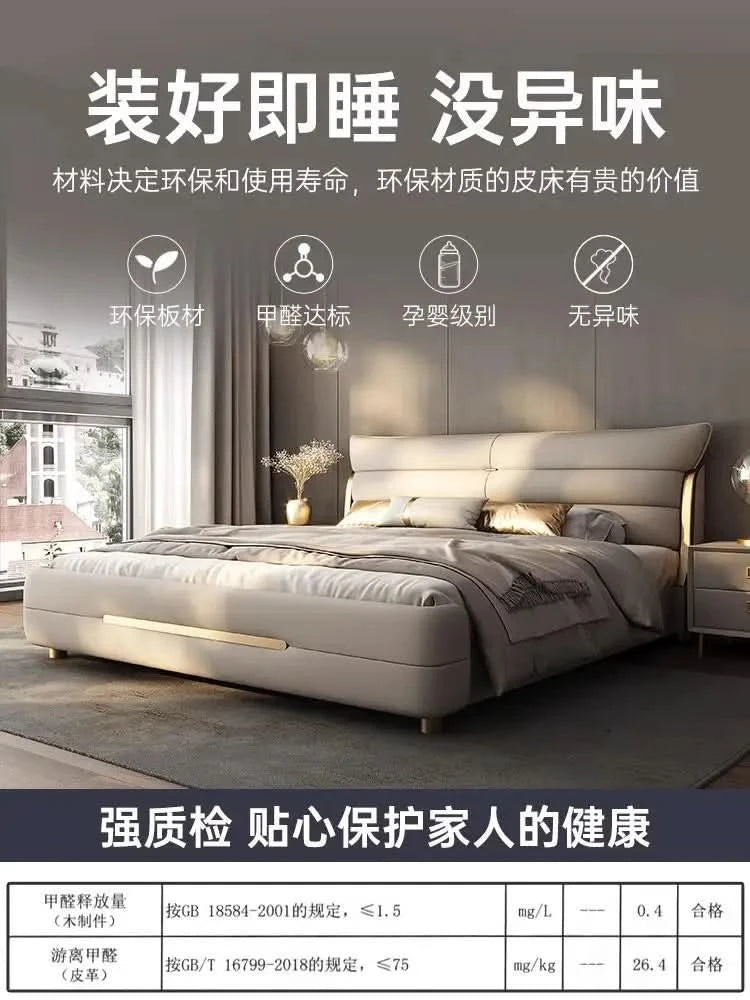 Modern Aesthetic Bed Multifonction Organiser King Size Double Bed Storage Space Marco De Cama Queen Moderno Luxury Furniture
