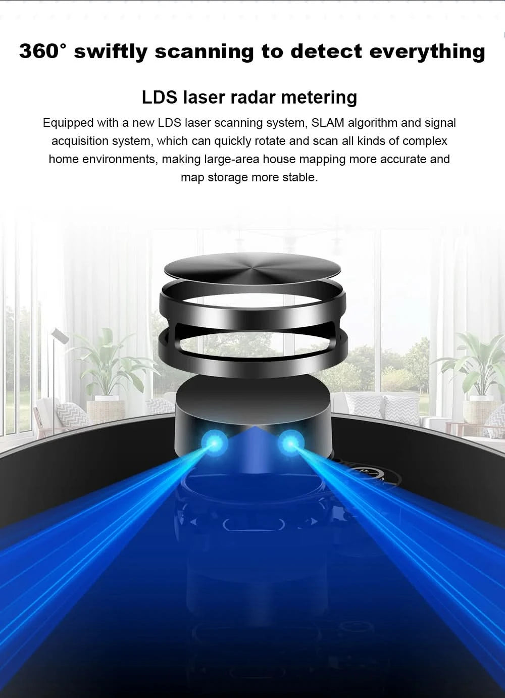 Liectroux/LILIN X6 Robot Vacuum Cleaner,Laser System,6500Pa,Smart Home Appliance,Restricted Area Map,Zone Cleaning for Carpet