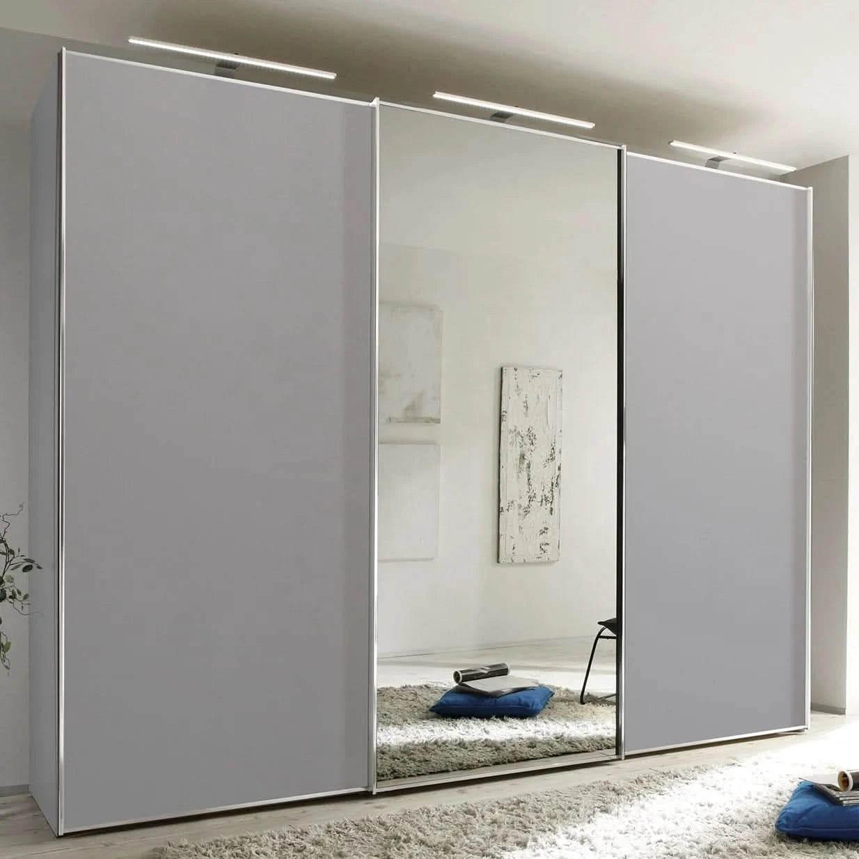 Modern design Modular mirror sliding door wardrobe