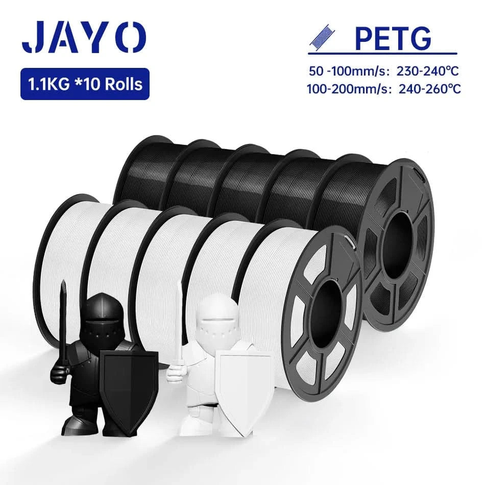 JAYO PLA / ABS / PETG / Silk / ASA / TPU / PLA+ Filament 10 Rollen 3D-Drucker-Filament 1.75MM 0.65/1/1.1KG sauber gewickeltes 3D-Filament