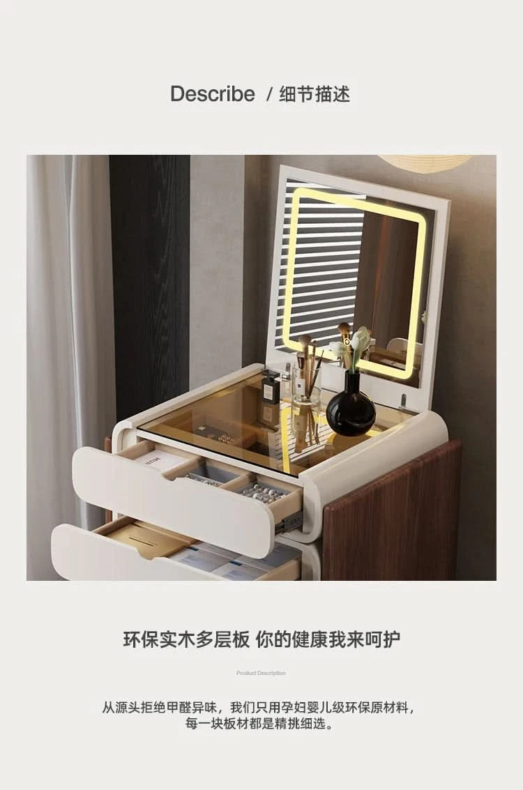 Dressing Table Bedroom Minimalist Design New Mini Bedside Table Storage Elegant Stylish Coiffeuse Maquillage Meuble Furniture