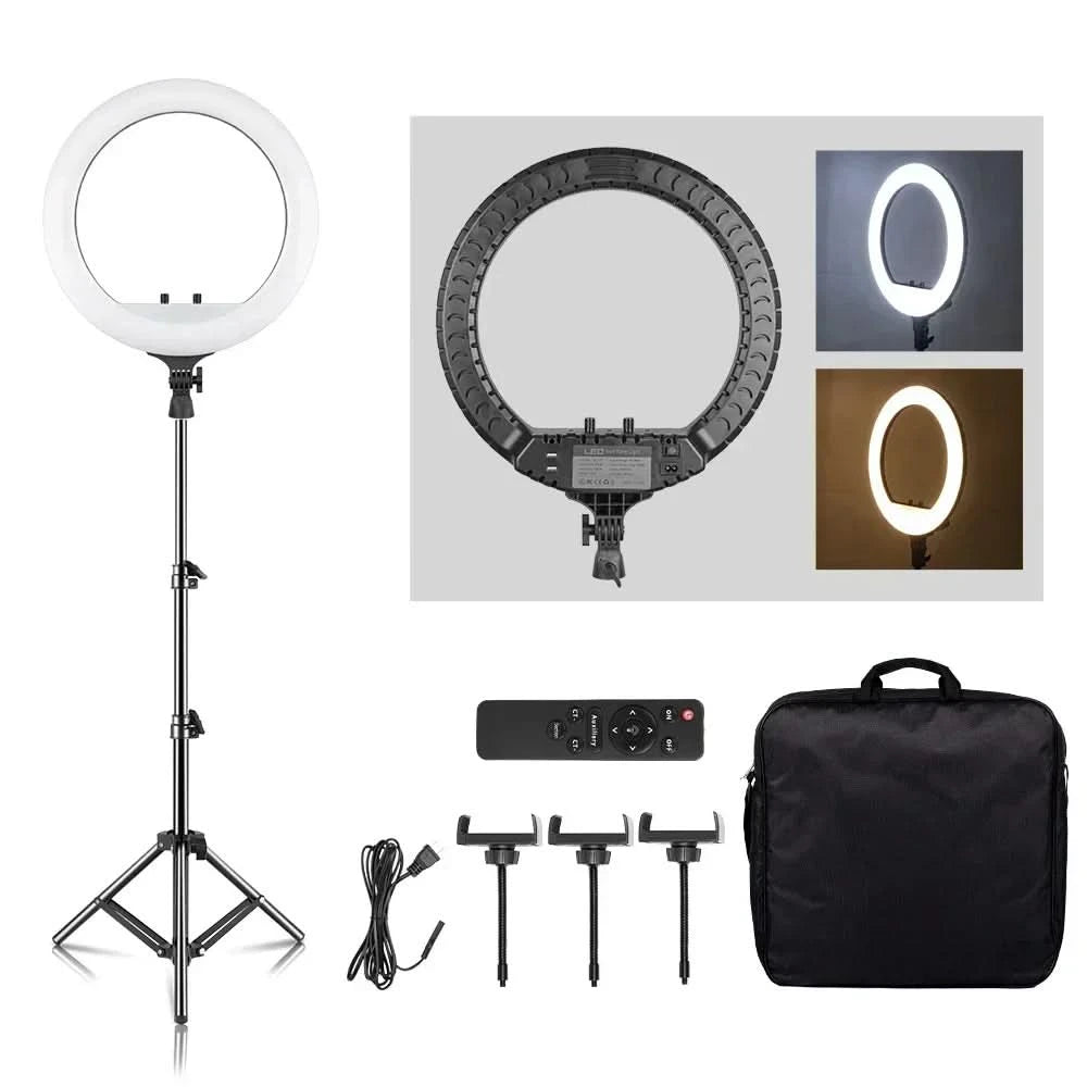 SH 45cm 18 Zoll Ringlicht mit Stativ USB-Lade-Selfie-LED-Lampe Dimmbares Fotolicht für Fotografie Studio