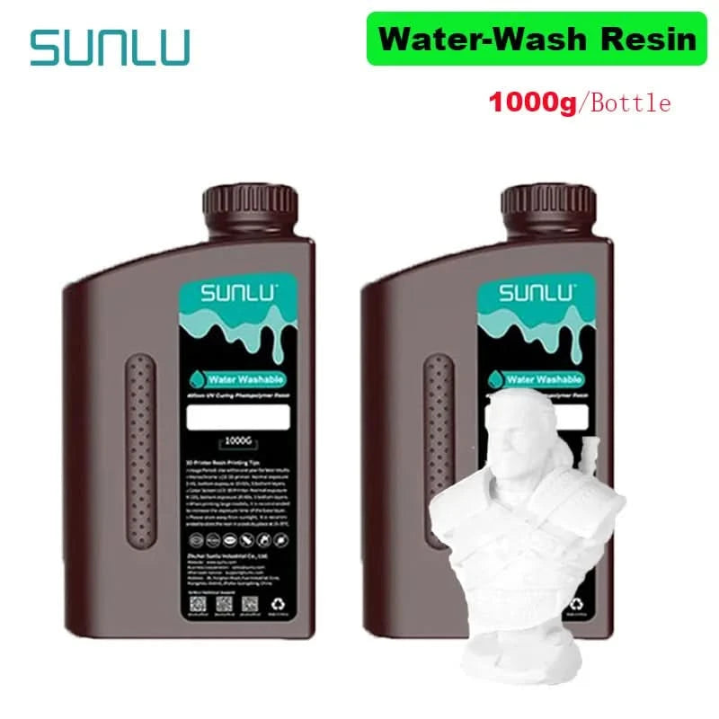 SUNLU 2KG Wasserwaschbares / Wasserwaschbares ABS-Harz Harz 1000G/Flasche 405nm Schnelles UV-härtendes Photopolymerharz für LCD-3D-Druck