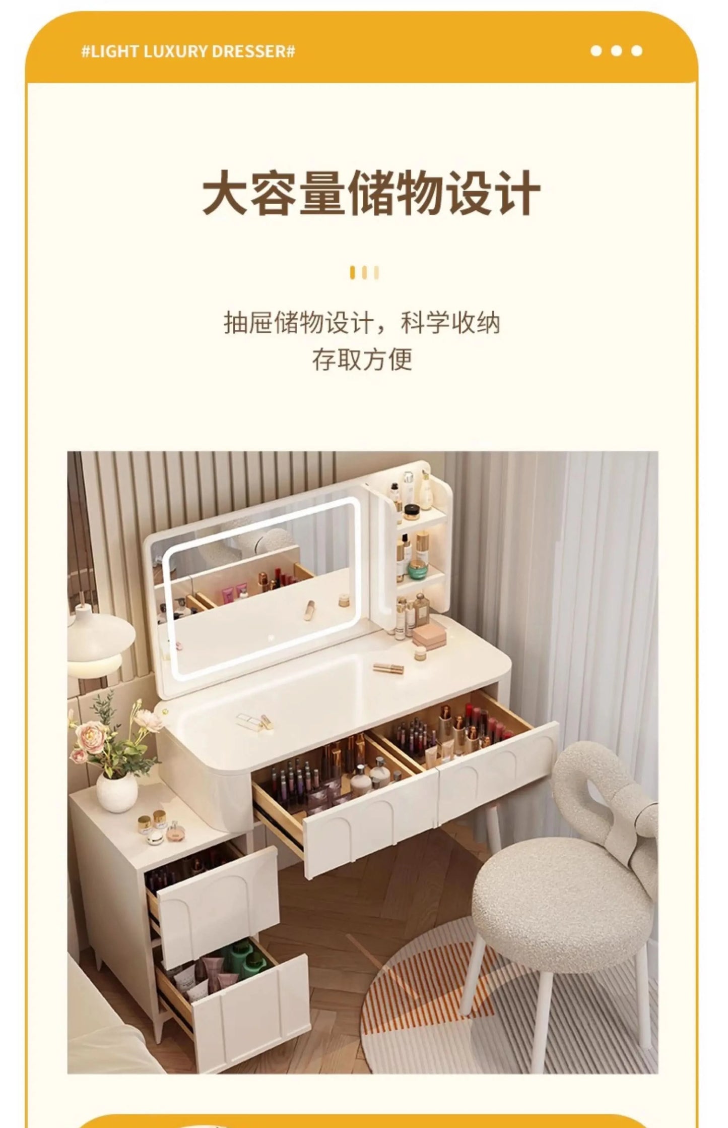 White Home Dressing Table Wood Cute Comfortable Luxury Dressing Table Minimalist Modern Muebles De Dormitorio Room Furnitures