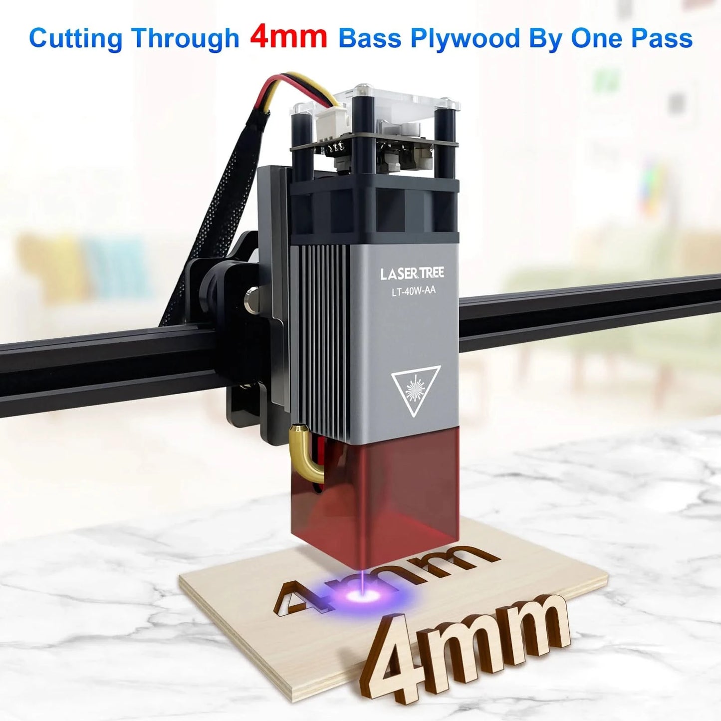 LASER TREE 4W 5W Power Laser Module 450nm TTL Blue Light Laser Head for Laser Engraving Cutting Wood DIY Tools