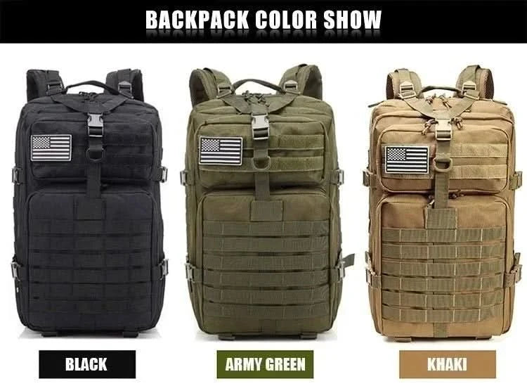 45L taktische Rucksäcke für die Jagd, Outdoor, Reisen, Trekking, Taschen, Outdoor 3P Schulrucksack, EDC Molle Rucksack für Wanderungen