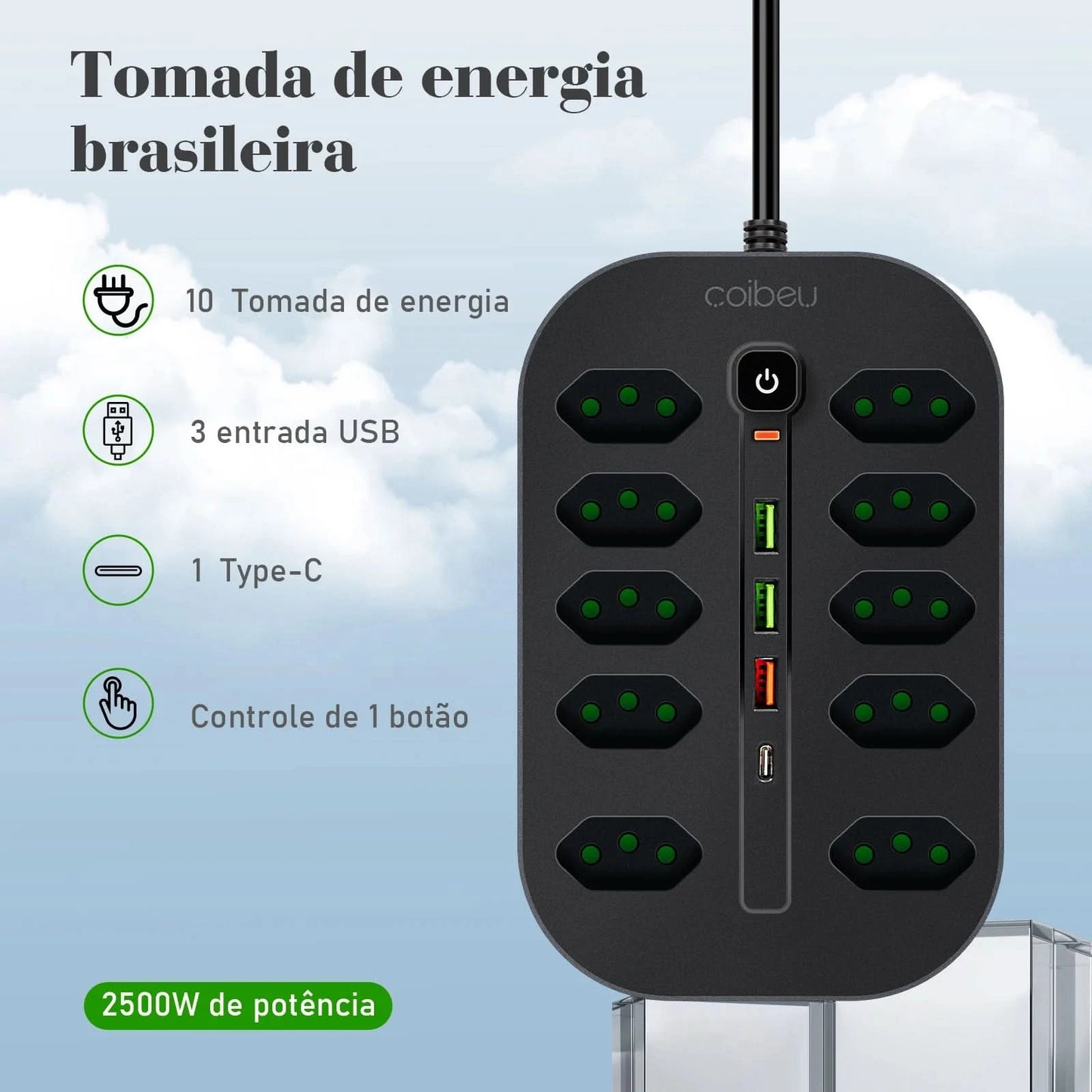 Extension socket, electrical extension, USB socket, power outlet line filter, socket extension, 10A,110-220V