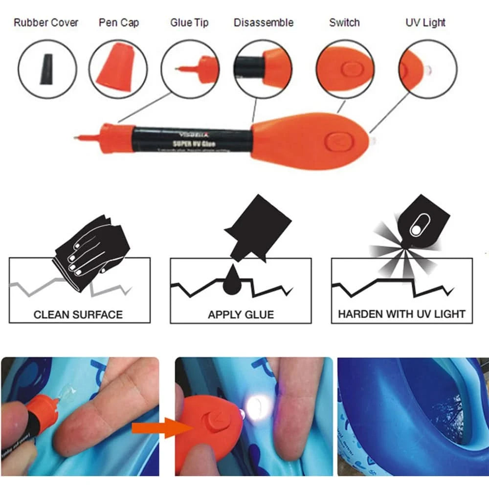 UV-Kleber Super Bonding Schweißkleber-Set UV-härtender Kleber 5 Sekunden Fix Klebstoff Dichtmittel Klebe- & Schweißkleber-Set
