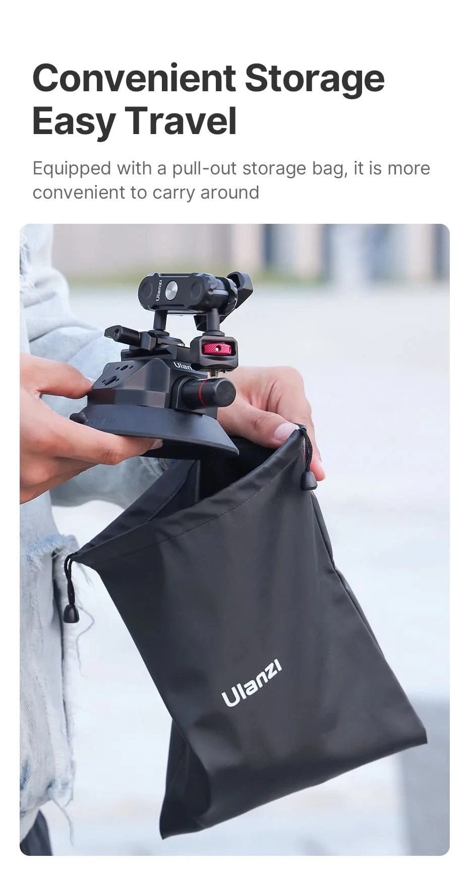 Ulanzi Auto-Handy-Action-Kamerahalter Handpumpe 360° Saugnapf verstellbar professionell für GoPro für Insta360 für DJI Action