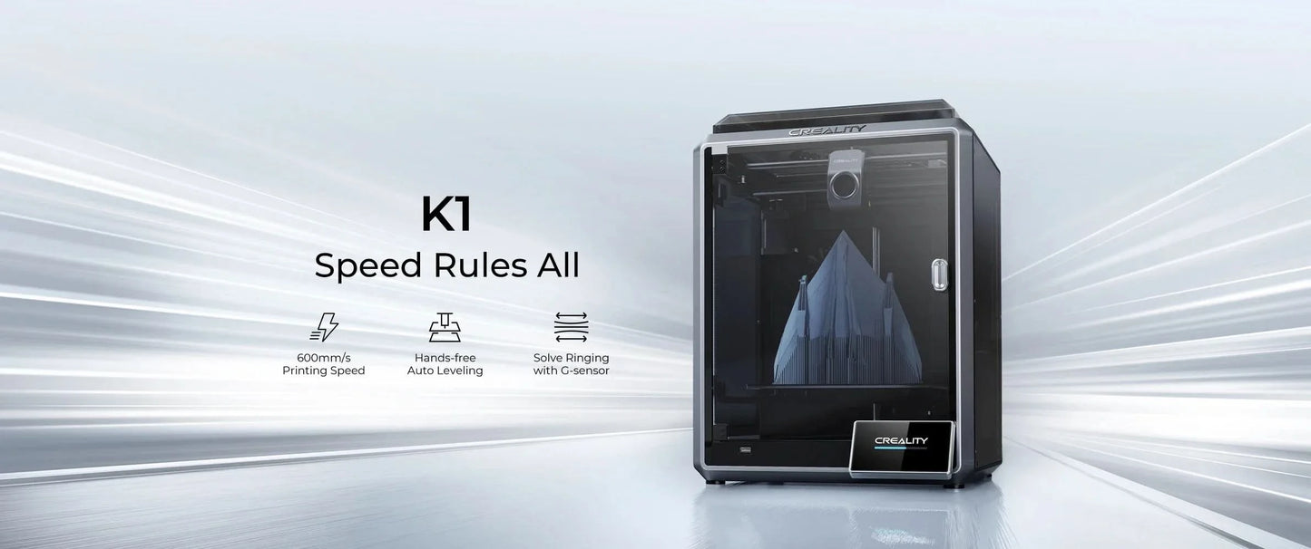 Creality K1/K1MAX/K1C 3D-Drucker mit max. 32MM³/S Durchfluss Hotend, 600MM/S Druckgeschwindigkeit und Dual-Gear Direct Drive Extruder