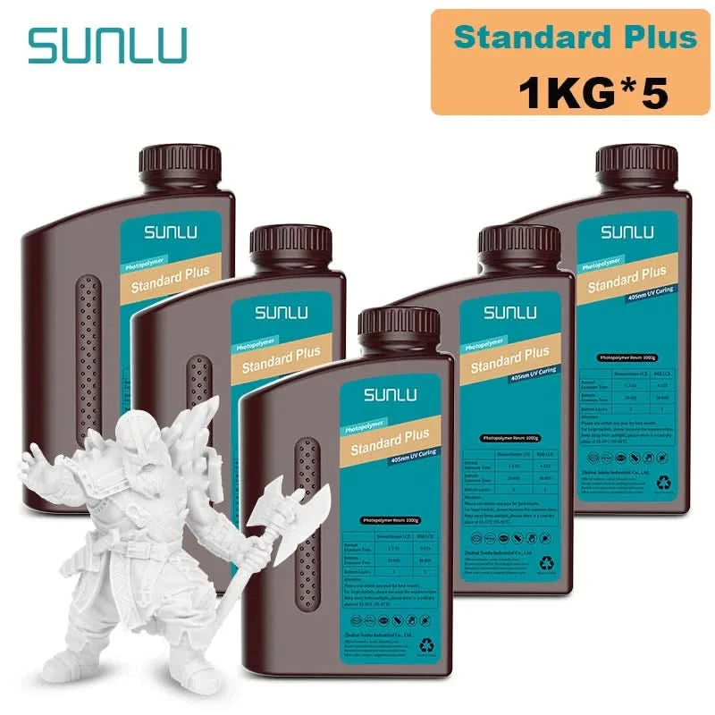 SUNLU 5KG Standard Plus/14K Standard Harz 1KG/Flasche 405nm schnellhärtendes UV-Photopolymerharz für LCD 3D-Druckermaterial