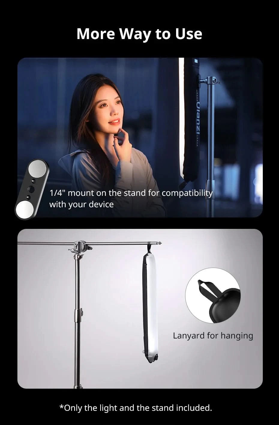 Ulanzi UA12 12W Portable Air Tube Light Bi-Color for Portrait Photograph Livestreaming 2700K-6500K CCT TPU Tube Light Stick